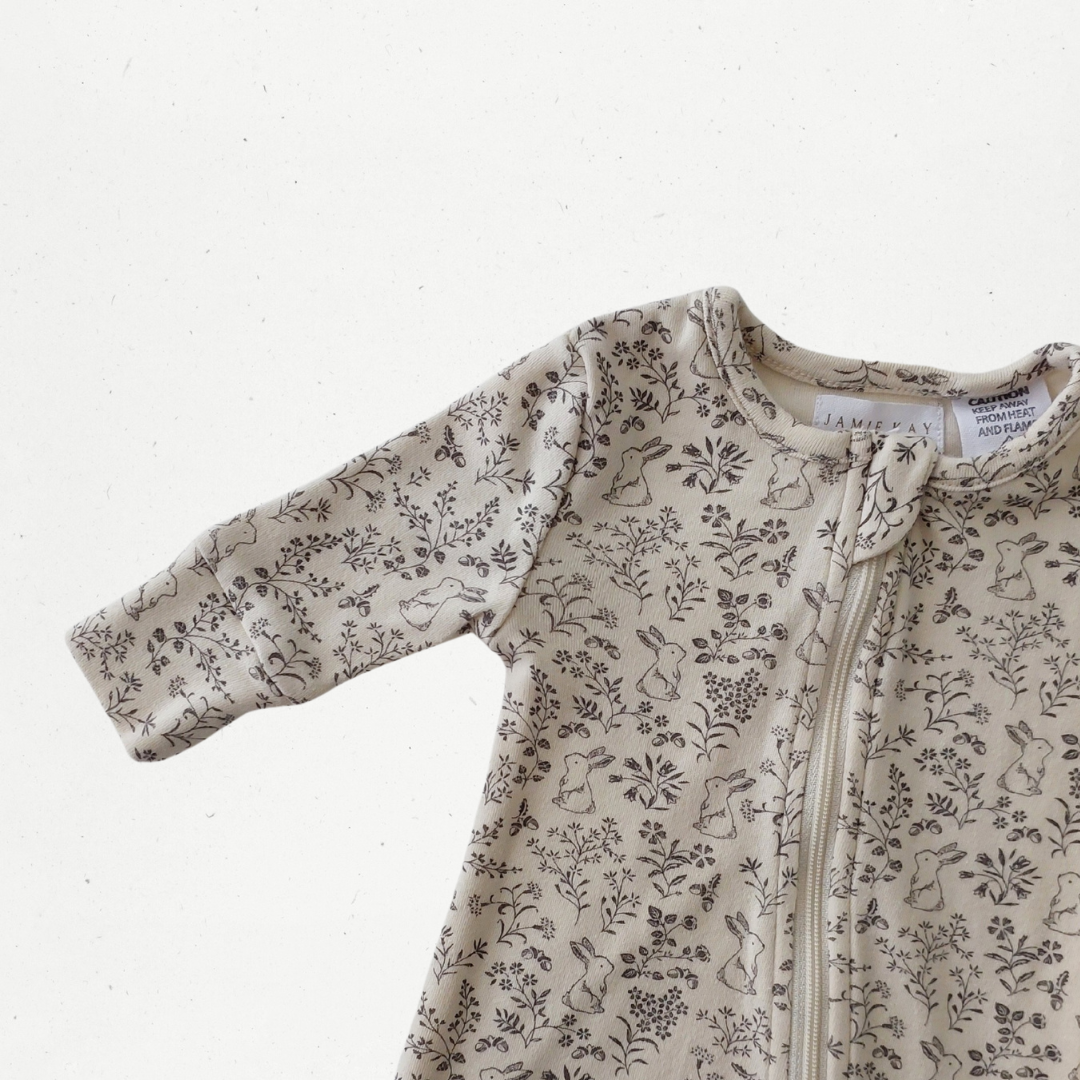 Jamie Kay Garden Bunnies Tofu Zipsuit