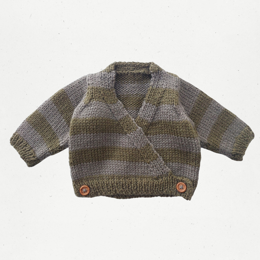 Handmade Stripe Merino Cardigan