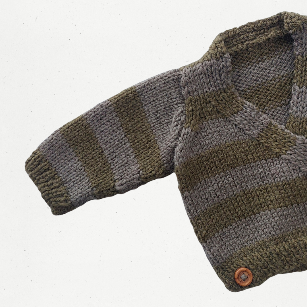 Handmade Stripe Merino Cardigan