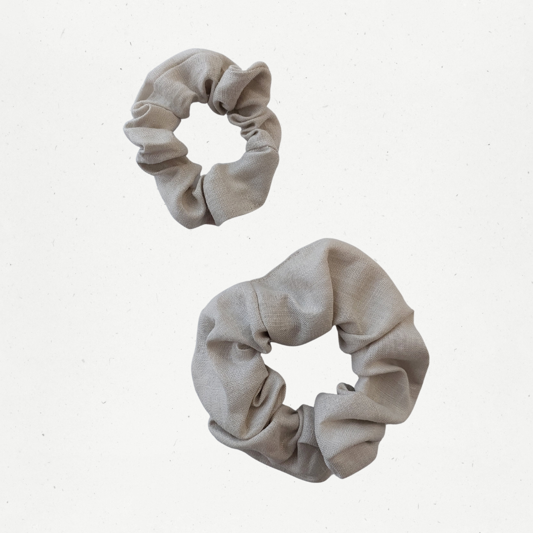 Mum & Mini Linen Scrunchie Set