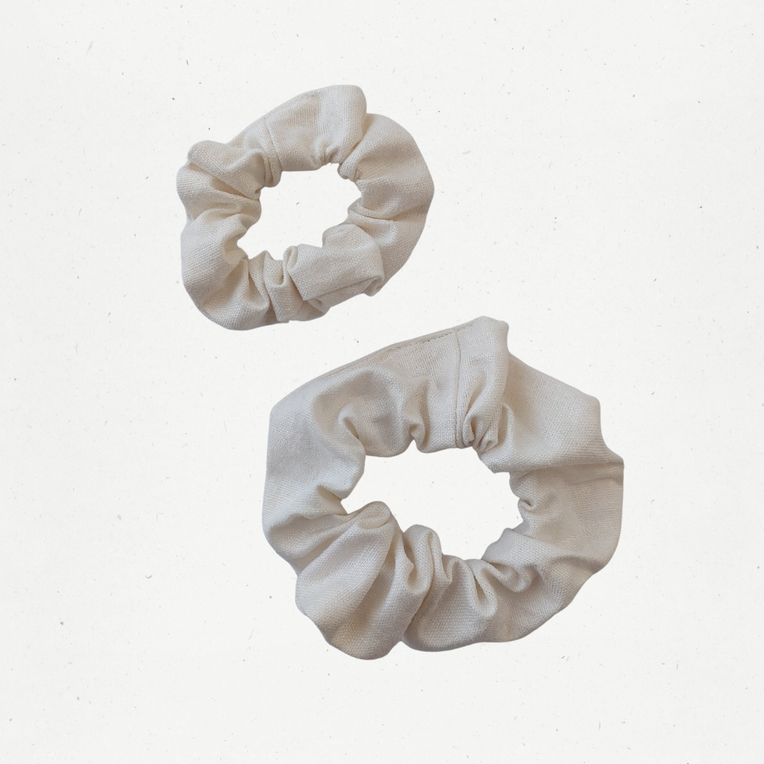 Mum & Mini Linen Scrunchie Set