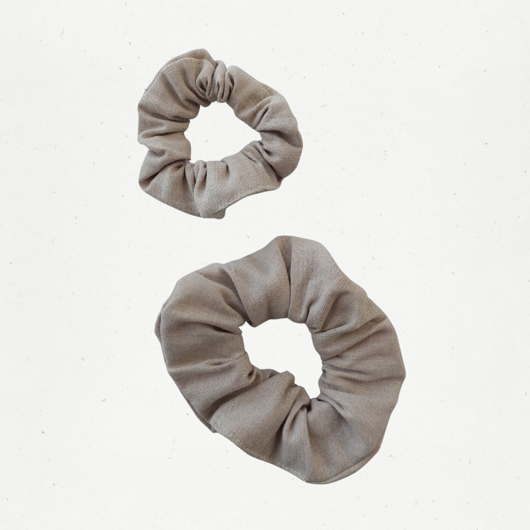 Mum & Mini Linen Scrunchie Set