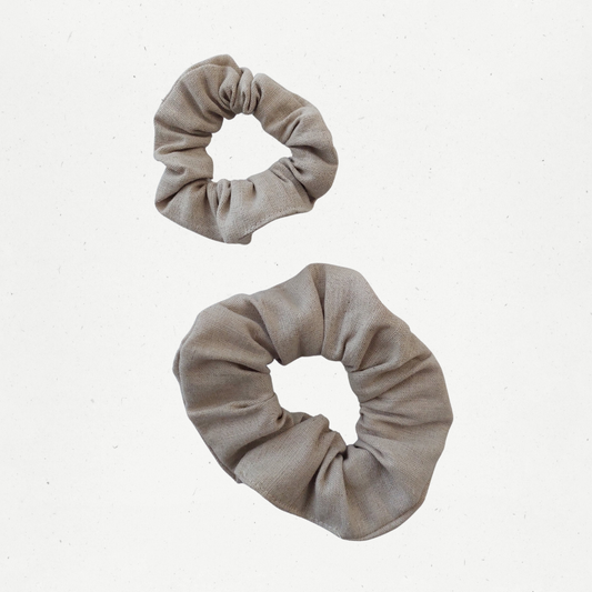 Mum & Mini Linen Scrunchie Set