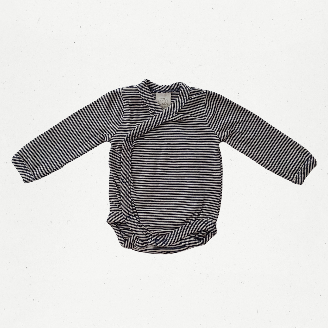 Little Bundle Stripe Kimono Bodysuit