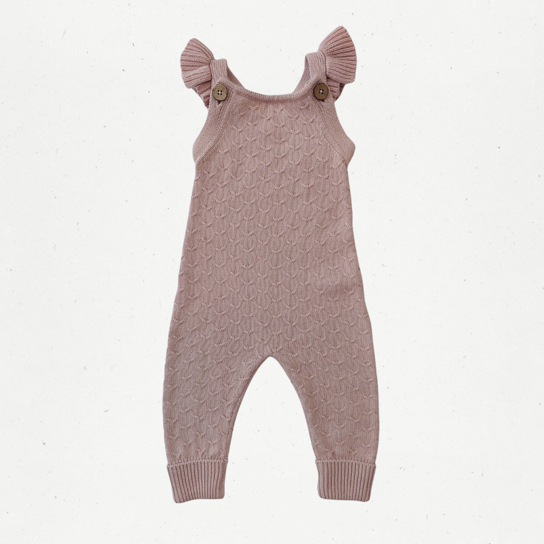 Jamie Kay Blossom Pink Knit Overalls