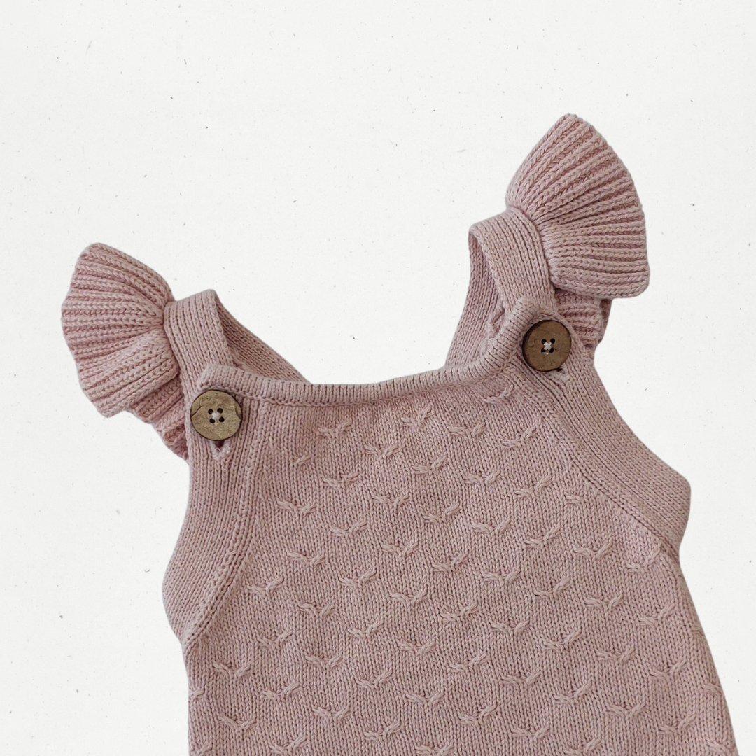 Jamie Kay Blossom Pink Knit Overalls