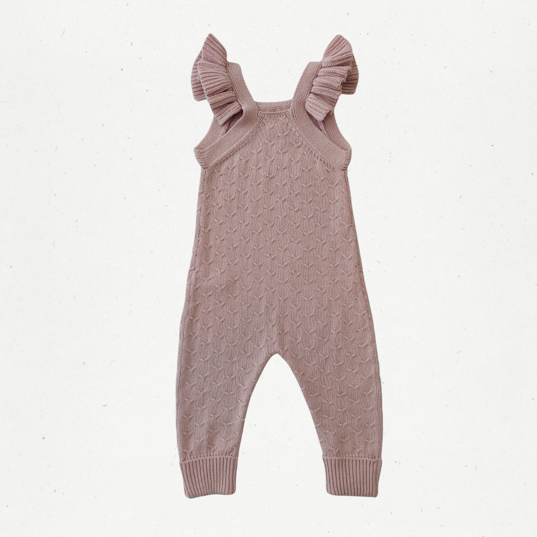 Jamie Kay Blossom Pink Knit Overalls