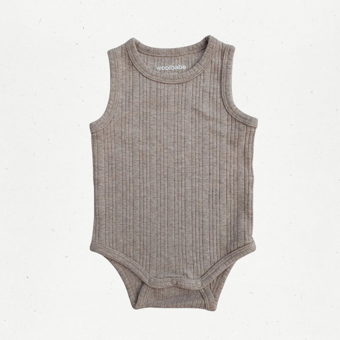 Woolbabe Cotton & Merino Singlet Bodysuit
