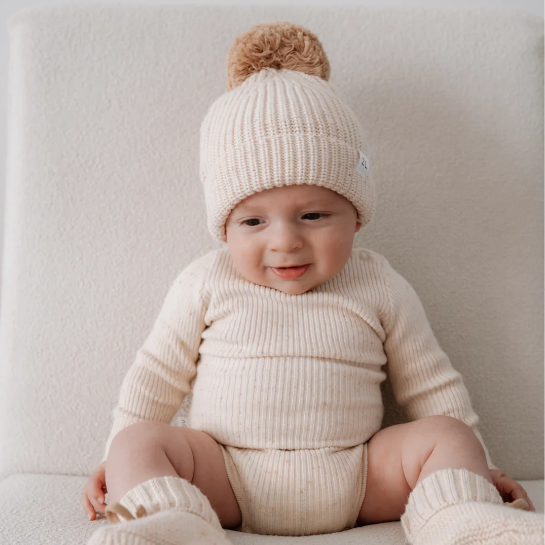 Ziggy Lou Biscotti Fleck Bodysuit