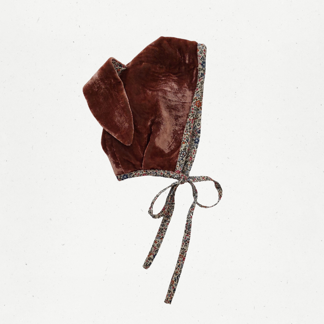 Handmade Velvet & Cotton Bonnet