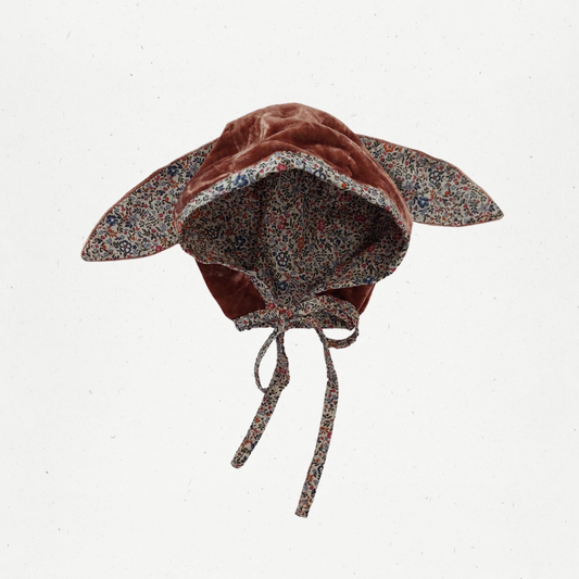 Handmade Velvet & Cotton Bonnet