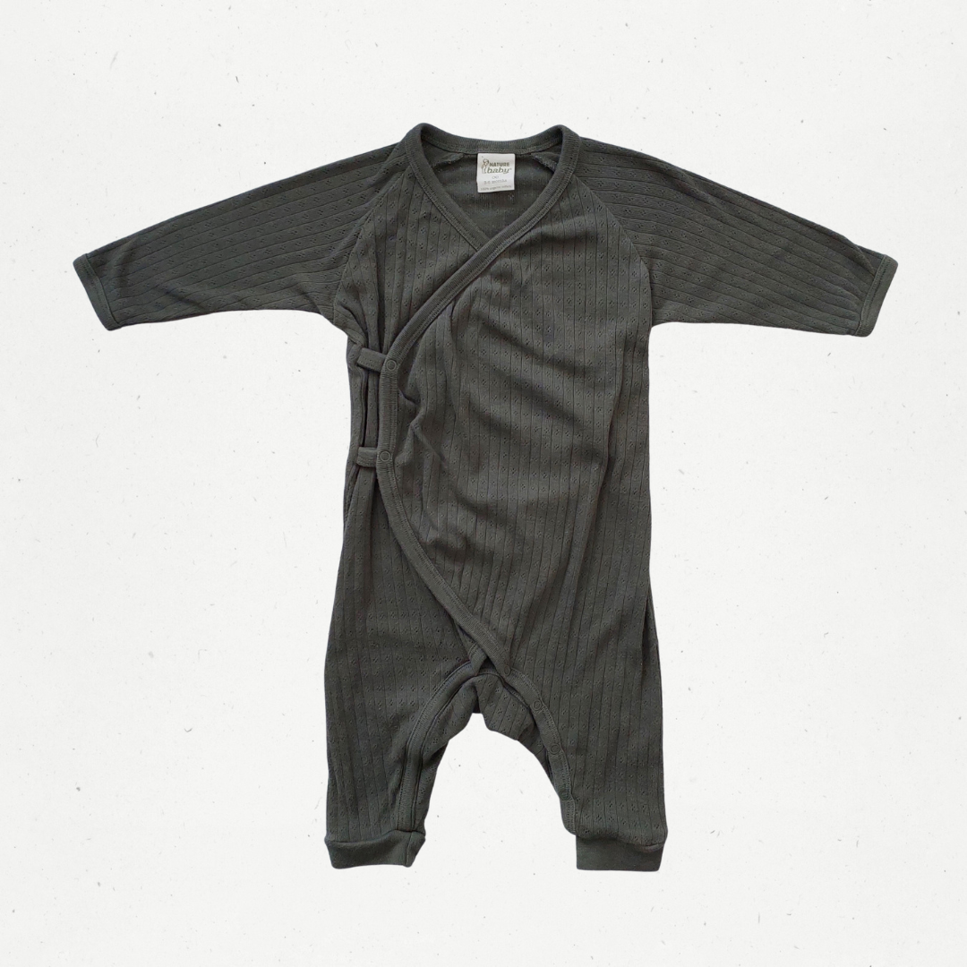 Nature Baby Pointelle Kimono Growsuit